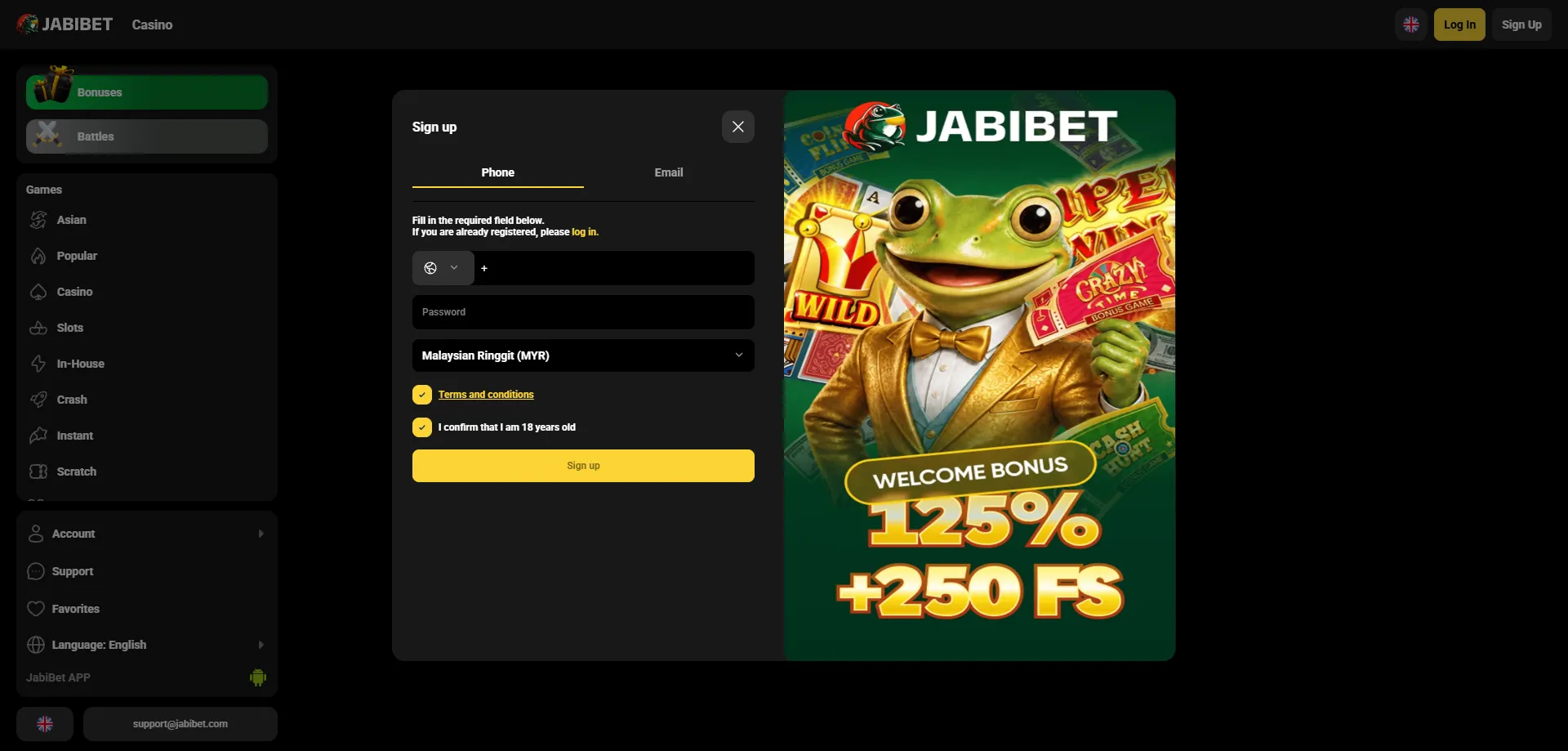 Jabibet casino registration steps — create your account in minutes